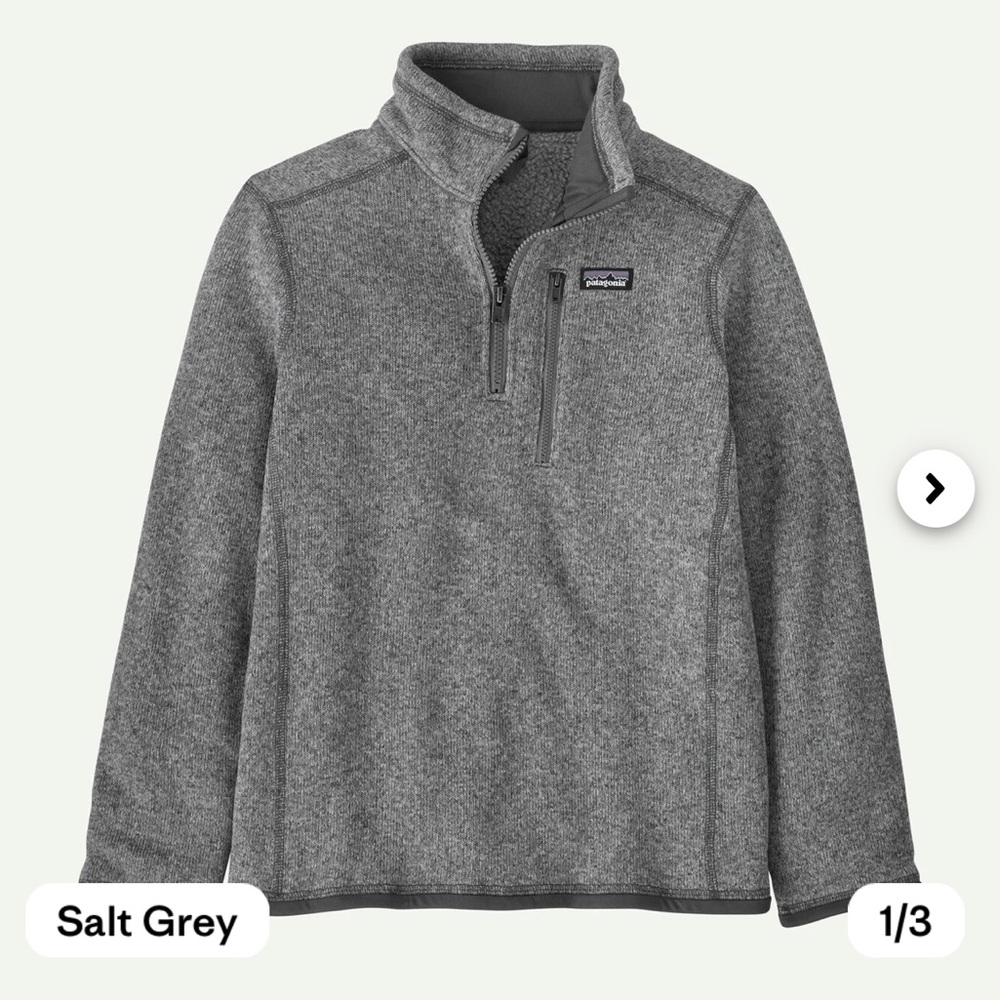 Patagonia Kids' 1/4-Zip Fleece Sweater in Grey